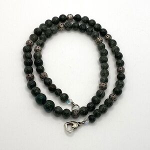 Necklace Artisan Jadeite Stone 18” Silver Clasp